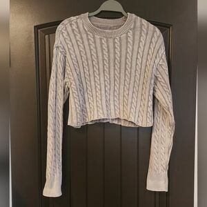 NWOT Aerie Ribbed Grey Sweater, Size S